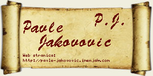 Pavle Jakovović vizit kartica